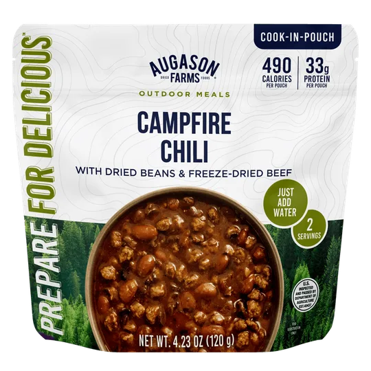Augason Farms Campfire Chili with Freeze Dried Beef Pouch