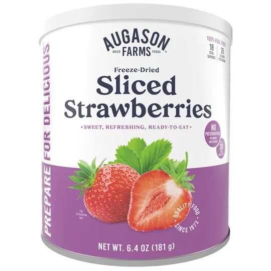 Augason Farms Freeze Dried Sliced Strawberries Can