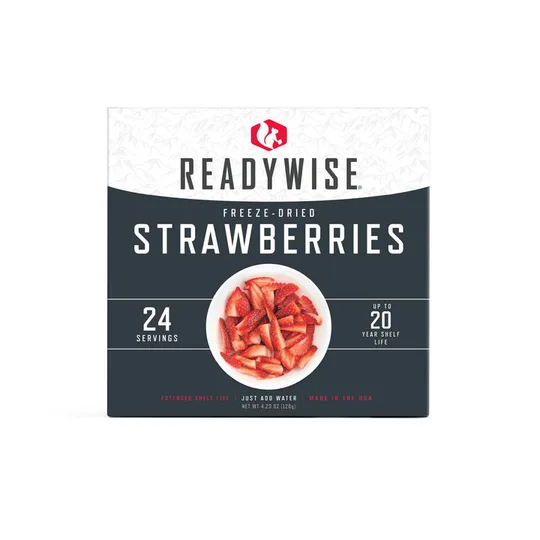 ReadyWise Freeze-Dried Strawberries 3-Pouch Box